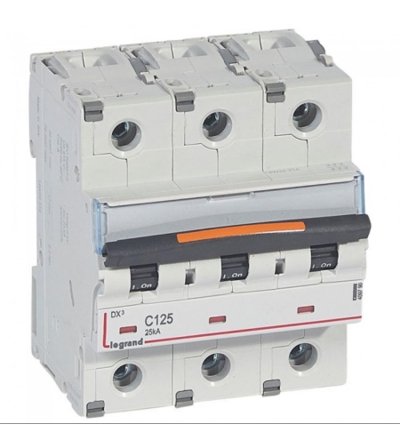 Автоматичен прекъсвач DX³ MCB 3P 125A крива С 25kA, 4.5 мод., Legrand