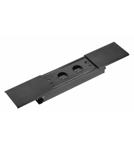 PRESTINO контакт за вгражд., 2x Schuko, USB, RJ45, HDMI, кабел 1,5 м, черен GTV