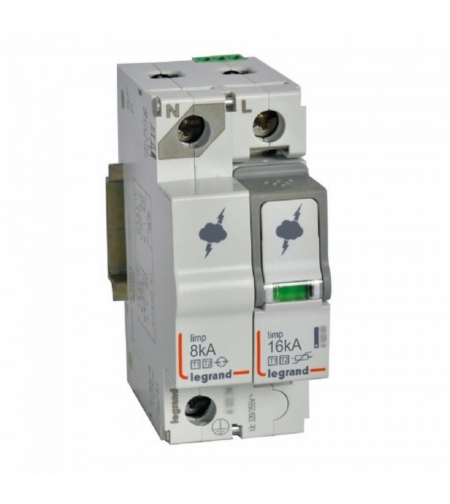Катоден отводител SPD T1+T2, 320 V~ 8kA, 1P+N ляв, Legrand
