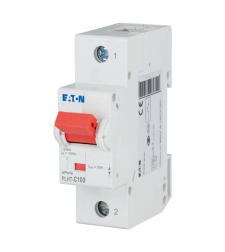 PLHT-C100/1 - Автоматичен прекъсвач MCB 1P 100A крива C 20kA, 1.5 мод., Eaton