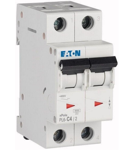 PL6-C4/2 - Автоматичен прекъсвач MCB 2P 4A крива C 6kA, Eaton