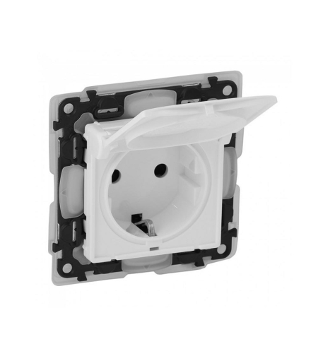 Legrand Контакт шуко с капаче IP44 Valena life Бяло