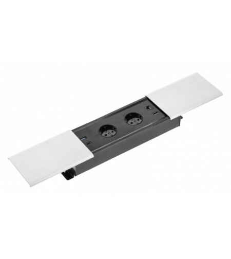 PRESTINO контакт за вгражд., 2x Schuko, USB, RJ45, HDMI, кабел 1,5 м, бял GTV