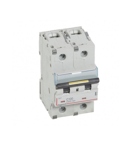 Автоматичен прекъсвач DX³ MCB 2P 100A крива С 16kA, 3 мод., Legrand