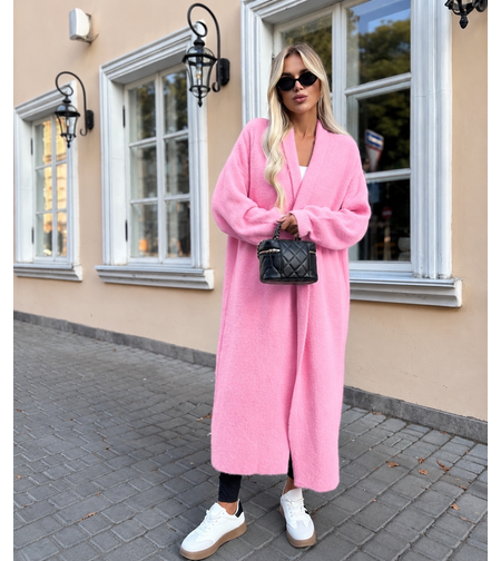 “ Soft Elegance “ pink - Дълга плетена жилетка