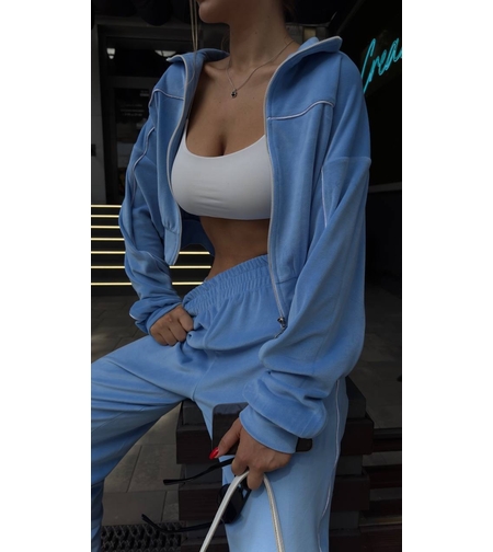 Velour Touch Set Blue – спортен екип от мек велур