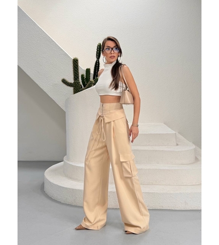 “Corset Cargo” Beige - панталон