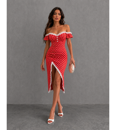 “ Valencia Red Polka Dot” - Рокля