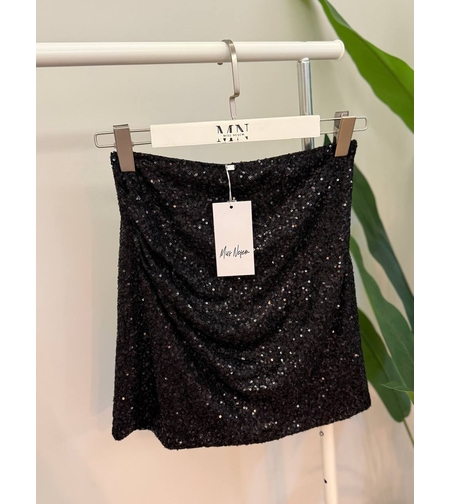 Къса пола с пайети Glam BLACK