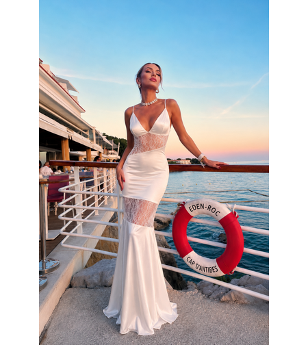 “ White Lace Elegance “ - дълга рокла