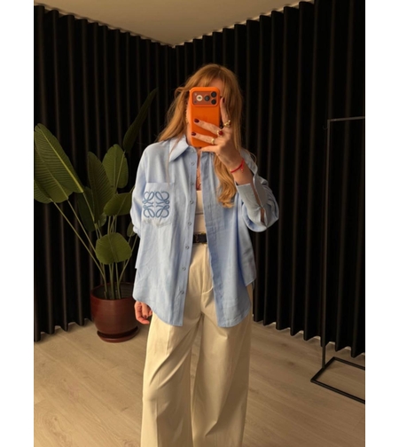 “Loewe Style” blue - Oversize риза