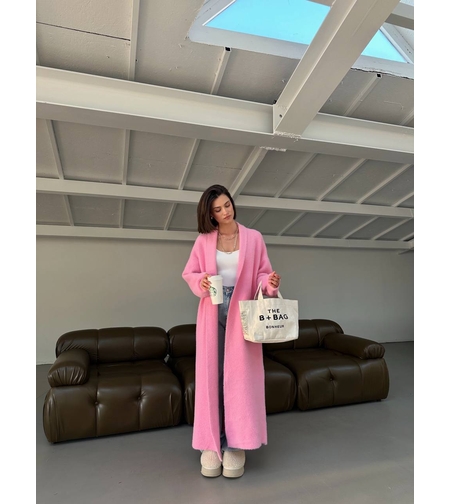 “ Soft Elegance “ pink - Дълга плетена жилетка