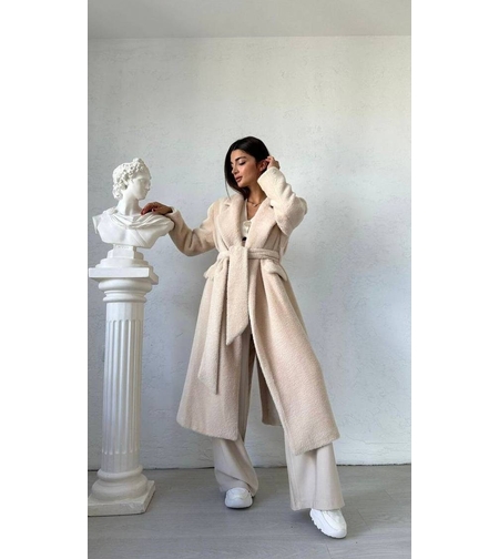 Winter Muse Ecru - Вълнено палто