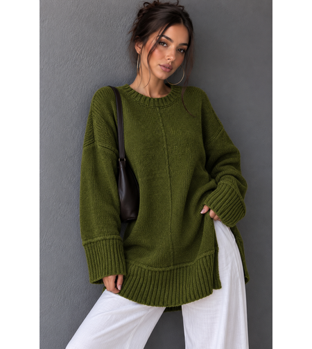 Издължен пуловер „Soft Touch“ Green