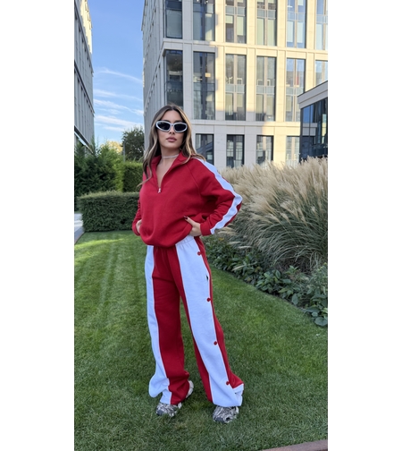 “ Urban Contrast Luxe Set “ red - спортен екип с копчета