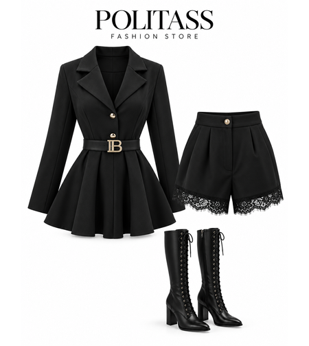 “  Bellissima” black – рокля с панталонки с дантела