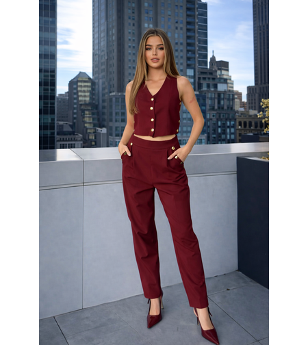 Capri Chic Bordo - Комплект топ/елек и панталон с капси