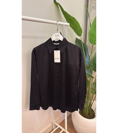 Midnight Satin Shirt Black - сатенена риза