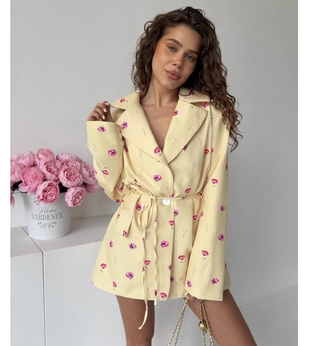 “ Blazer flora” yellow - Сако с колан
