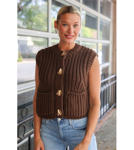 Дамска плетена жилетка без ръкави Cozy Knit Vest