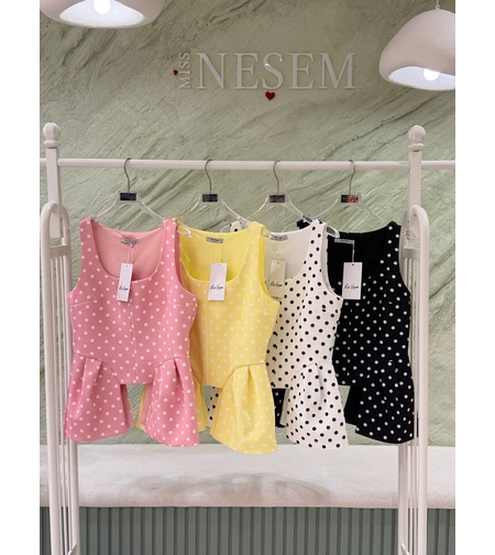 “Peplum Dots Chic” pink - ТОП