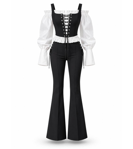 “  Black Corset Flare Set “ - сет три части