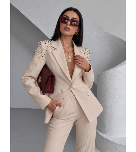“ Elegance Power Suit”  Beige - Сако и панталон