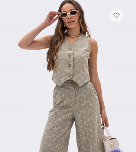 Елегантен сет елек и панталон Бежаво