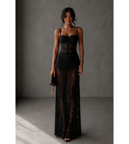 “ Celeste Lace” black - дантелена рокля
