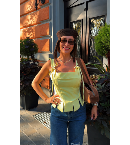 “Pastel Bow Corset” yellow
