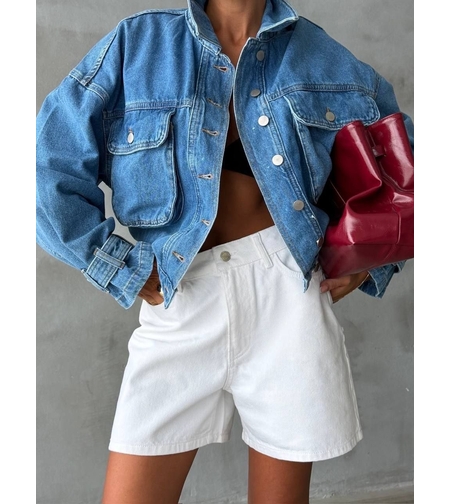 “ Ava” Дамско дънково яке Oversize със свободна кройка