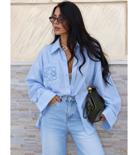 “Loewe Style” blue - Oversize риза