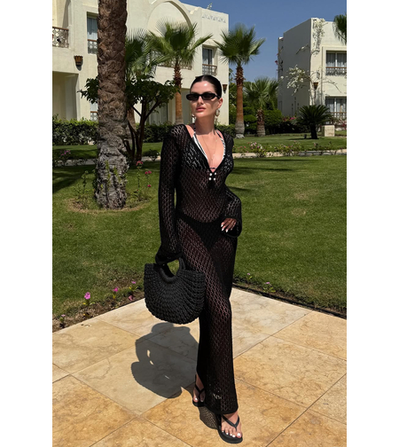 “ Oceana Backless” black – дълга плажна рокля
