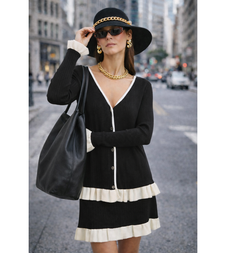 Жилетка и пола „Monochrome Chic“ Black