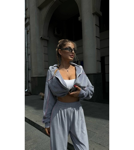 Velour Touch Set Grey – спортен екип от мек велур