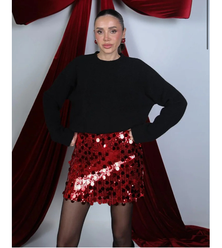„Glam Night“ Red  къса пола пайети