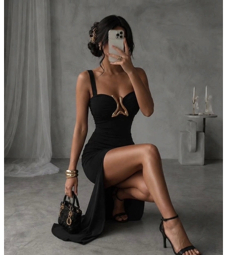 “ Monroe Noir Maxi Dress “ black