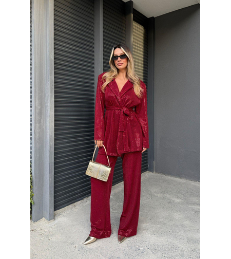 “Shine Party Suit” red – Елегантен костюм с пайети