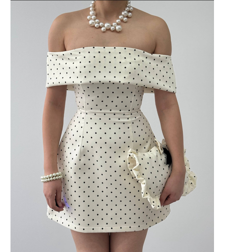 “Polka Chic” white - Рокля
