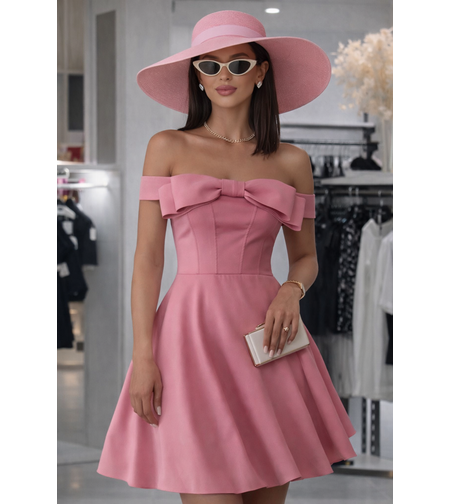 Eleganza – Елегантна рокля с панделка Pink