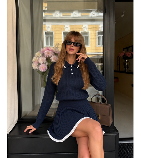 “ Soft Chic” Blue - комплект пуловер и пола
