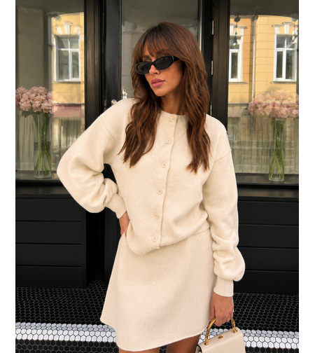 “ Winter Muse”  beige – плетен комплект жилетка и пола