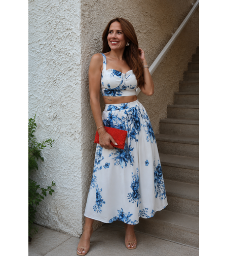 “ Blue Floral Bustier Set “ - бюстие и пола
