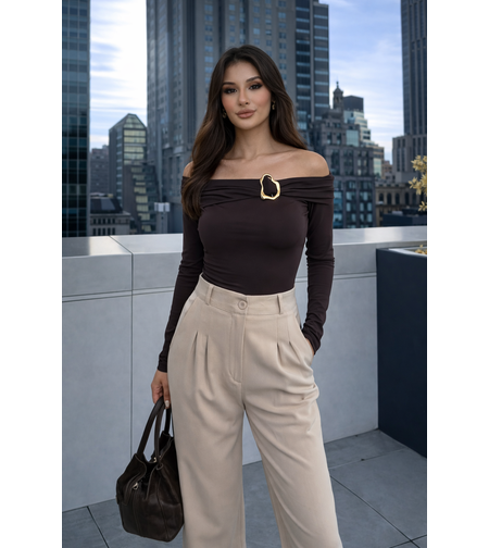 Mocha Off-Shoulder - Блуза