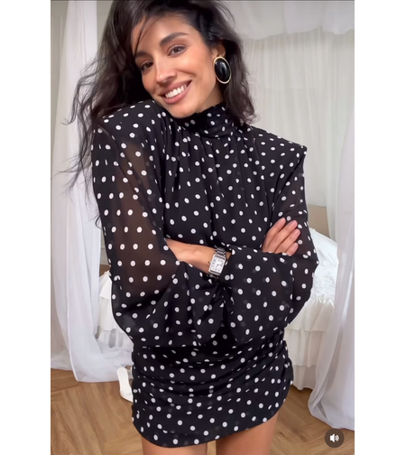 “Paris Chic” black - Рокля на точки от шифон