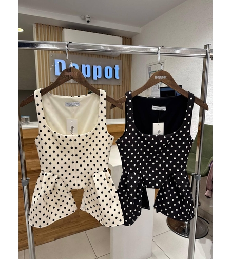 “Polka Peplum” Black - топ