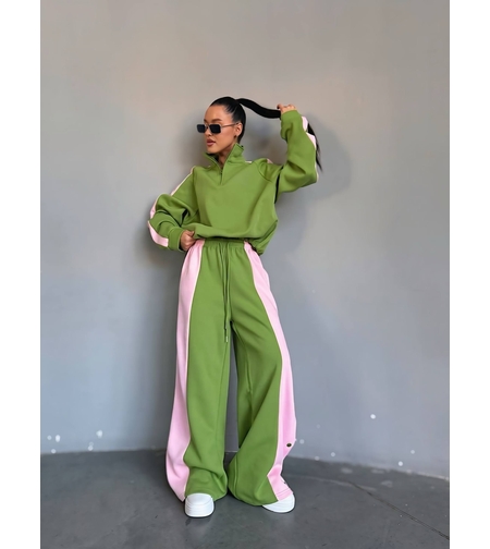 “ Urban Contrast Luxe Set “ green - спортен екип с копчета