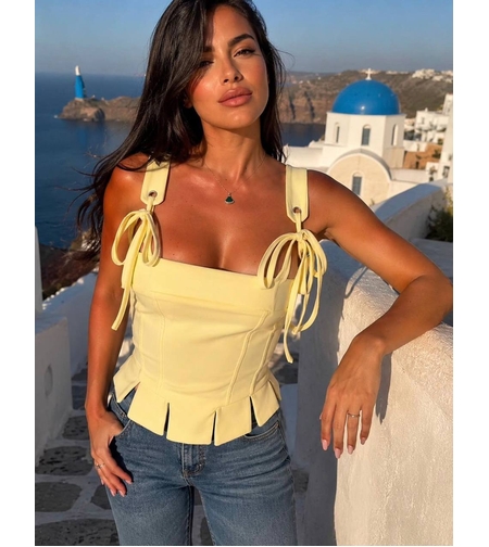 “Pastel Bow Corset” yellow