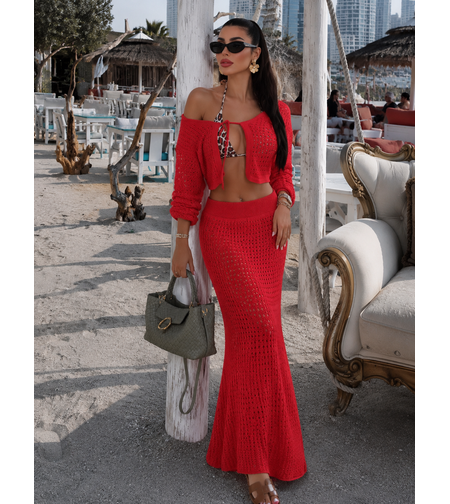 “Marbella Crochet “ red - Плажен комплект
