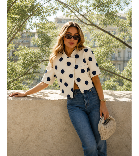“Polka Chic Blazer” blue